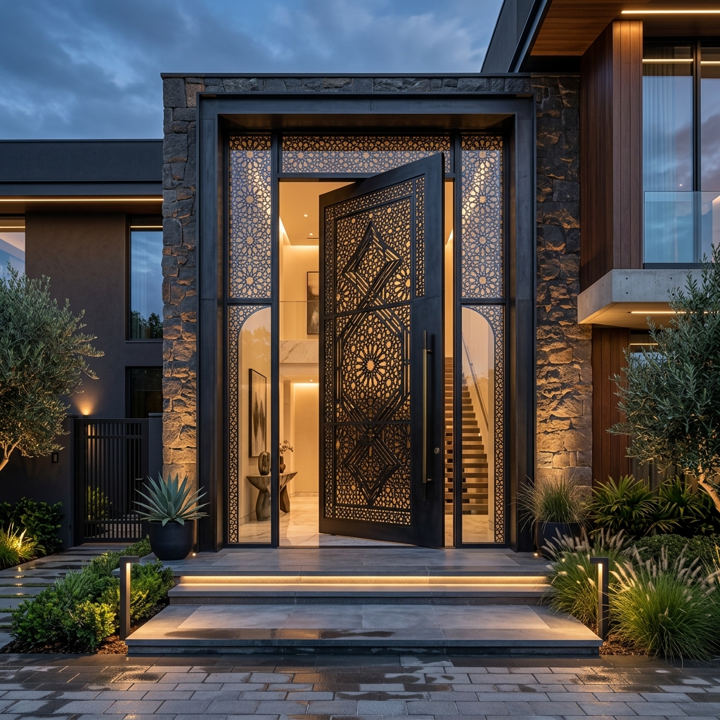 Custom main entrance steel doors and security gates